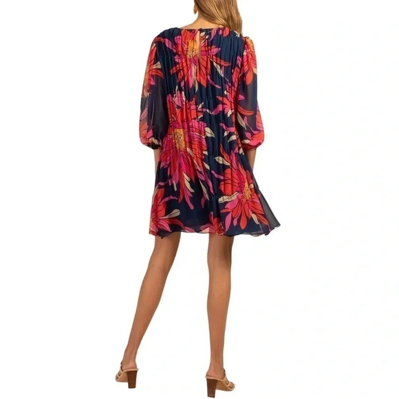 Trina Turk Silvery Dress Mini Length Floral Print Multicolor Size Medium - Picture 4 of 7